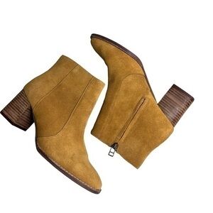 Madewell The Bryce Chelsea Suede Stocked Heel Ankle Boots Side Zipper